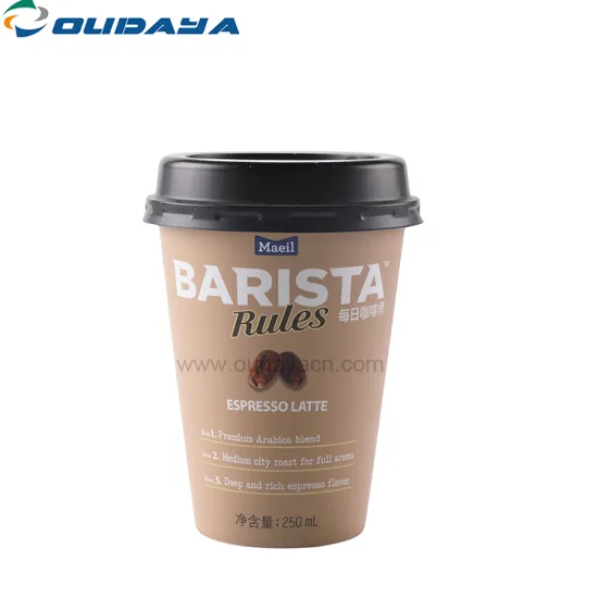 disposable cold drink plastic coffee juice cup with lid