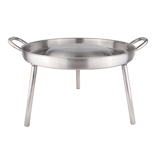 Stainless Steel Round Comal With Stand 21 Inch