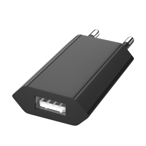 Svart plugladdare 1-port USB-vägg Snabb laddare