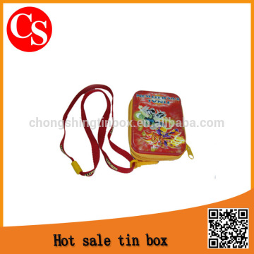 Fashion rectangular zipper tin box