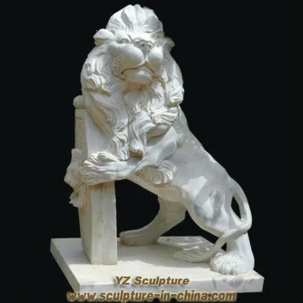 White Marble Carving Lion