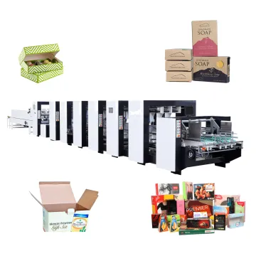 GAOKE Automatic Prefolding Crash Lock 3-Point Sweet Box Food Tray Gluing Making Folder Gluer Machine (GK-1200-PC-G)