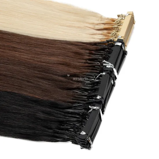MRSHAIR 100g 6d first generation Easy To Install 6D indian  human hair Virgin Hair High Quality Cuticle Remy 6D Hair Extensions