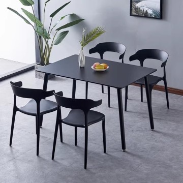 Modern Light Luxury Carbon Steel Round Table for Restaurants