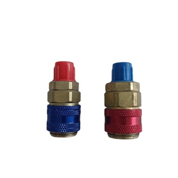 QC-19 Brass Pipe Fitting Quick Coupler for R134a Car Air Conditioner