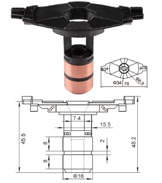 Slip Ring Rotor Collector 28-93851 138441 ASL9014 214003 for Alternator