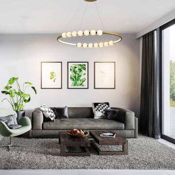 Glass Ball Pendant Light SK-4214 Gold ring glass ball pendant light Manufactory
