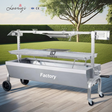 2025 New Stainless Steel Charcoal BBQ Grill with 5 Lift Grids and Smoker for Outdoor Kitchens
