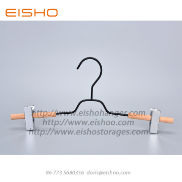 EISHO New Black Wooden Metal Pants Hanger