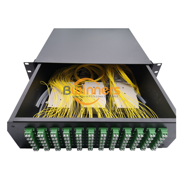 3U 144 คอร์ LC กล่องแพทช์ไฟเบอร์เพล็กซ์