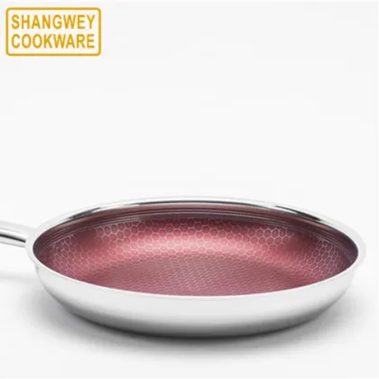 Shangwey 22 cm Food Grade Stainless Steel Fry Pan