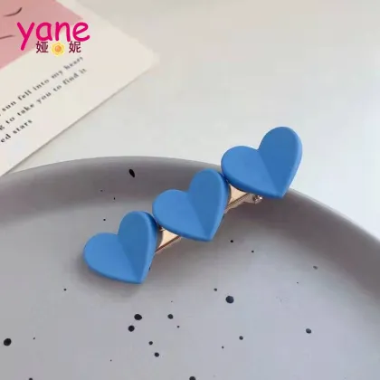 Korean Sweet Acrylic Heart Barrettes for Girls