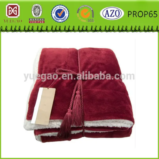 100% polyester good soft sherpa fleece blanket double layer