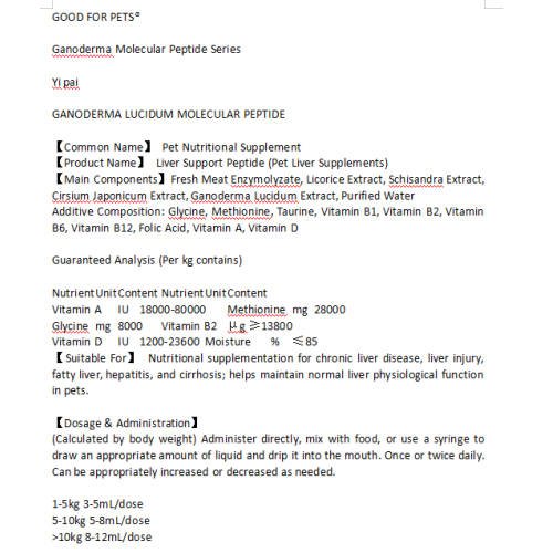 Suplemento de cirrosis hepática para mascotas