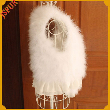 White Colour Wholesale Turkey Feather Vest For Women