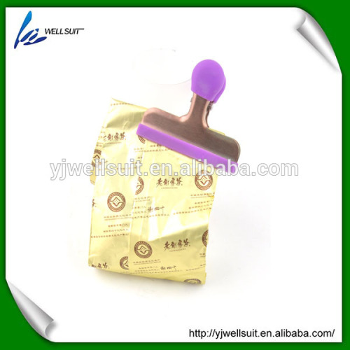 Small Metal stainless steel silicone color food bag clips sealing clips