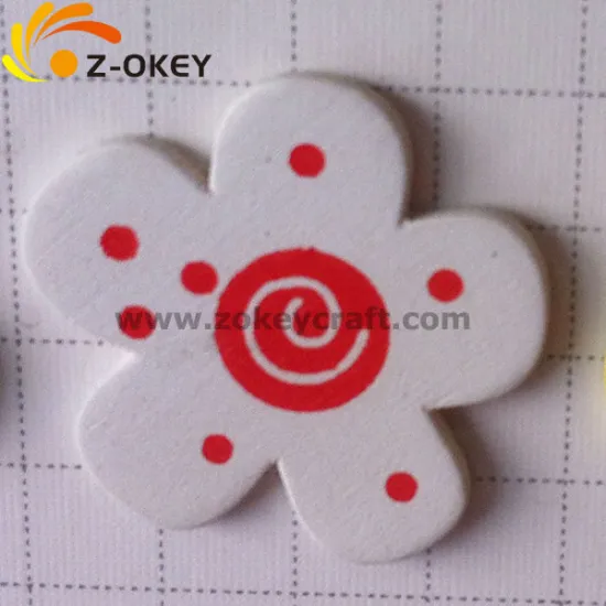 low prcie decoration Yiwu flower-shape wood fridge magnet