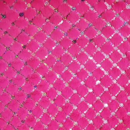 Best Quality Grid Sequin Embroidered Fabric, Textiles, Fleece, and Velvet Fabric Manufacturer