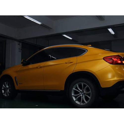 Envoltório de carro amarelo cetim vinil