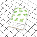 Custom green leaf pattern spiral coil notebook