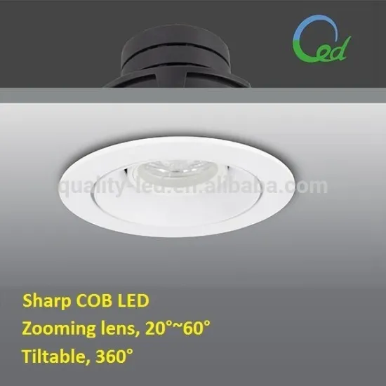 Zoom lens tiltable 12W 24W Sharp COB LED ceiling downlights