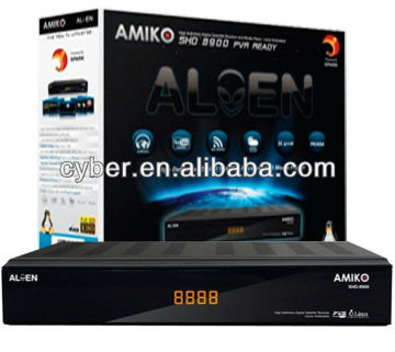 2013 new ali hd satellite receiver Full HD 1080P Amiko 8900 SHD support Wireless Network & 3G Modem Support