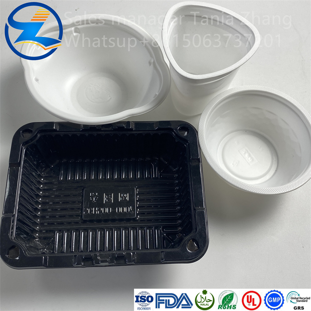 Disposable Pp Material Black Takeout Bottom Food Tray Jpg