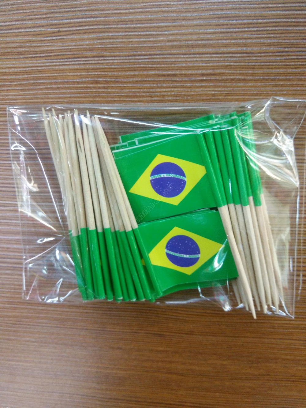 Mini 50Pcs Brazil Toothpick Flags Paper Food Picks Cake Toothpicks Cupcake Toppers Fruit Cocktail Sticks Decoration Toothpicks