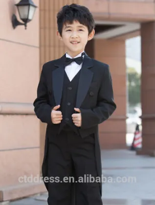 black swallow-tailed smart custom made boy suits for host&wedding on sale