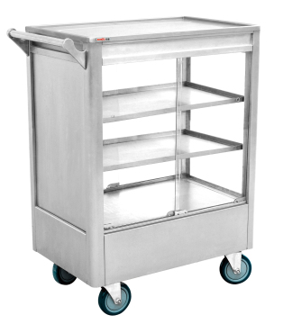 Commercial Stainless Steel Heated Dessert Cart with 4 Tiers