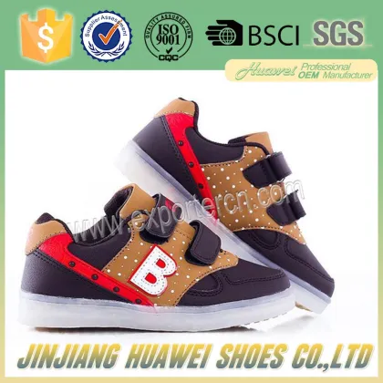 gum-rubber outsole Brand Led Shoes