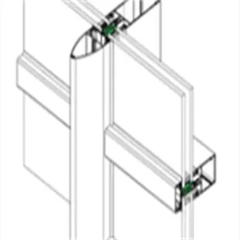 Aluminum extrusion profile curtain wall, with glass