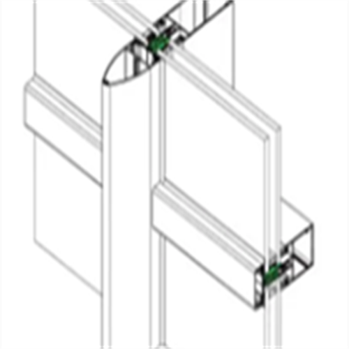 Aluminum extrusion profile curtain wall, with glass