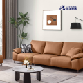 Gelbbraunes Stoffsofa für das Wohnzimmer