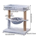 Natural Velvet Luxury Cat Scratcher Tower Indoor Climbing Condo 1 Level Resting House Large Cats