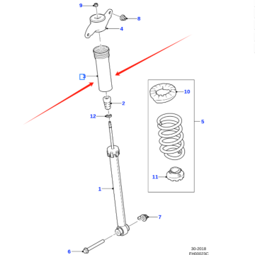 Rear Shock Absorber Dust Jacket for Jaguar XJ, XE, F-PACE, 2016 Land Rover Models: LR090657, T4N7368