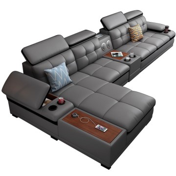 Modernes italienisches Ledersofa Set für einfaches Wohnzimmerdesign