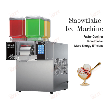 Commercial Snowflake Ice Maker & Slushy Machine - 120kg/24h Capacity with 4 Buckets