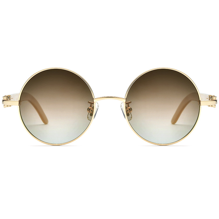 Vintage Round Full Frame Horn Sunglasses