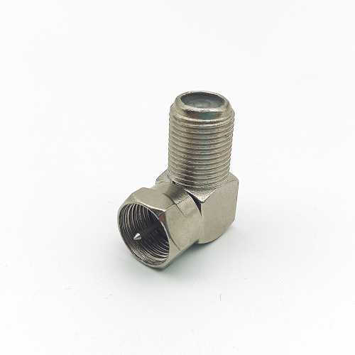Right Angle Male to Female F-type Coaxial Adapter