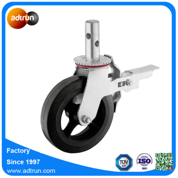 Round Stem Rubber Wheel Heavy Duty Industrial Caster