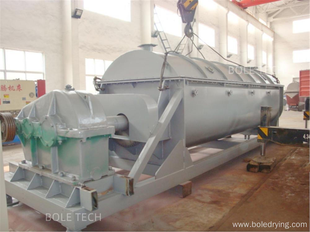 Industrial hollow paddle dryer for drying sludge