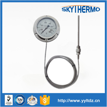 High quality 5 inch dial stainless steel thermometer with capillary tube