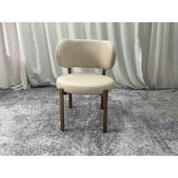 Nordic Minimalist Modern Designs White Leather Dining Chairs