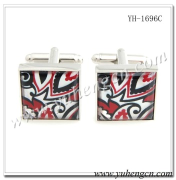YH-1696C Elegant Mens Square MOP cufflinks with Patterns ,Jewelry Cufflinks