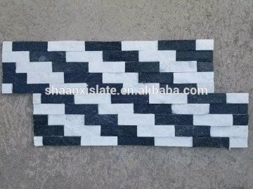 new design natural stone black and white quartzite culture stone