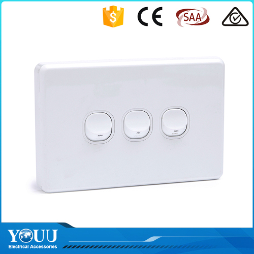 Hot New Products For 2016 Australian Standard 3 Gang Plate Power Touch Switch