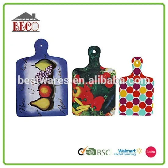 Custom handle variety colorful melamine fruit plate