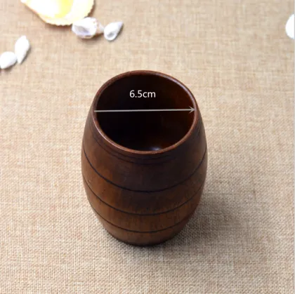 Creative Beer Barrel Shape Wooden Beer Mug