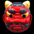 Máscara facial vermelha japonesa Oni PVC